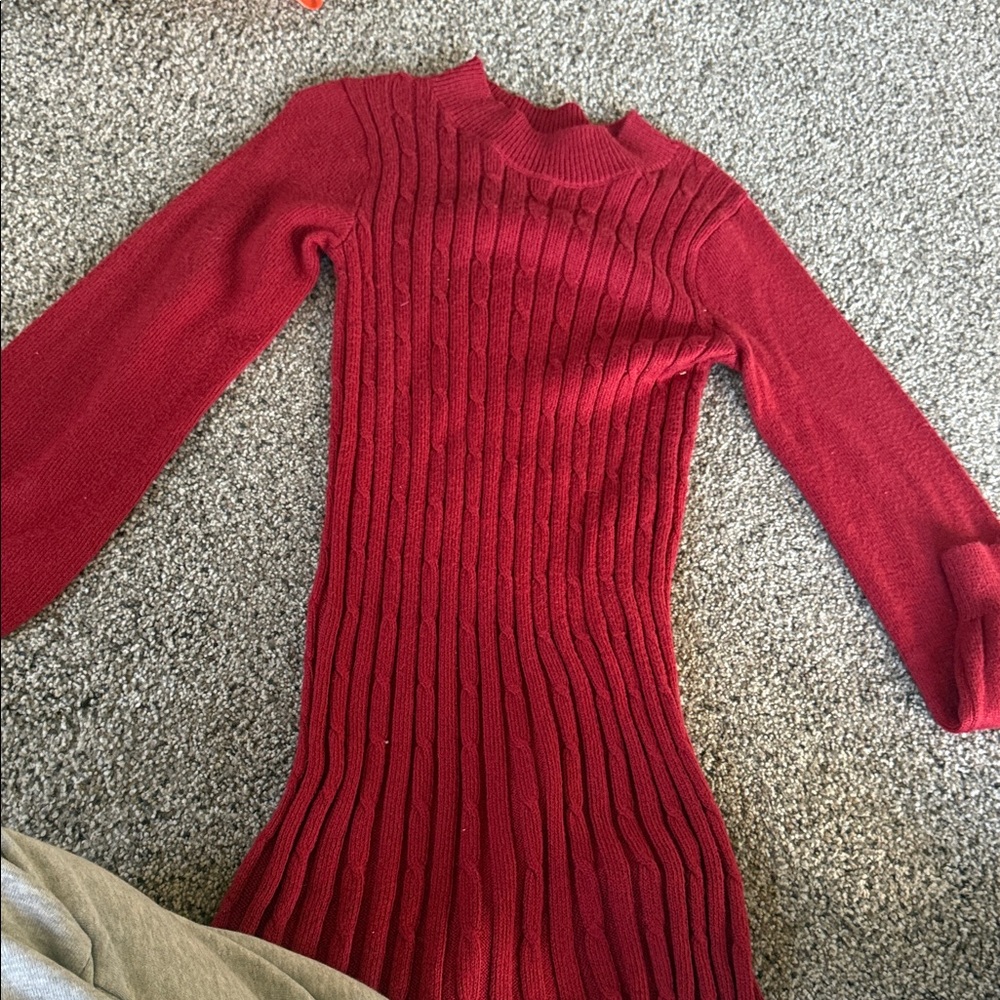 Abercrombie Kids Red Ribbed Dress